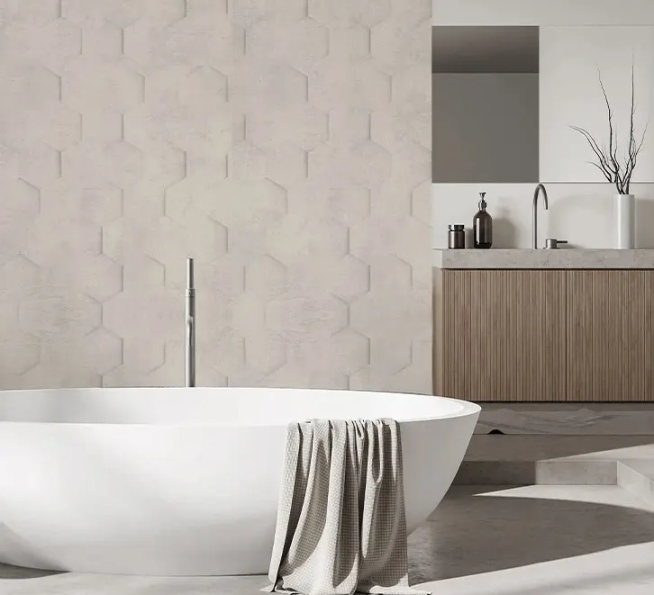 Concrete wallpaper for bathroom